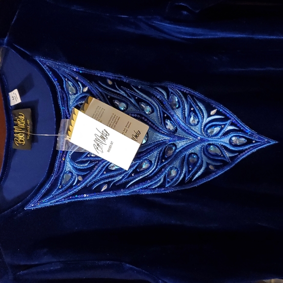 Blue Velvet Sapphire Rhinestone Top by Bob Mackie - Picture 2 of 5
